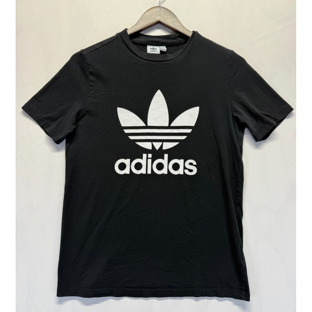 Adidas Originals Adicolor Trefoil T Shirt Mens Medium Black‎ White Graphic Logo